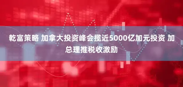 乾富策略 加拿大投资峰会揽近5000亿加元投资 加总理推税收激励